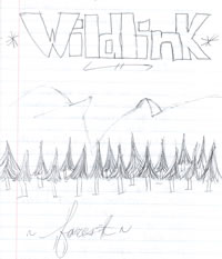 Maria's sketch: WildLink with mountains and trees
